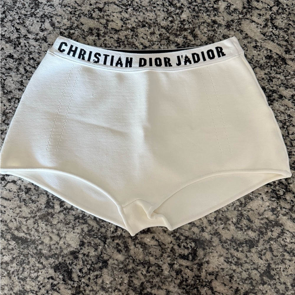 Dior White High Waist Swim Shorts